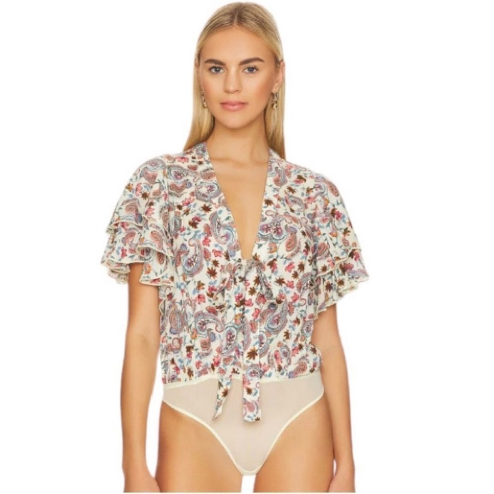 Free People Intimately XS Bodysuit Floral Print “Call Me Later”
